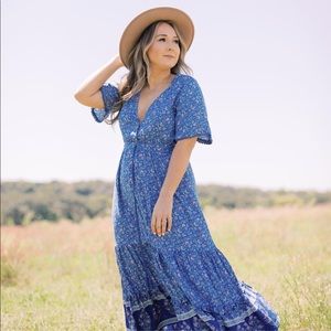 Boho Blue Maxi Dress